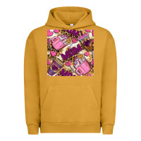 Pigment Peanut Butter mom coffee cups with leopard seamless pattern bbs Urban Hoodie - BundleAndBundleShop