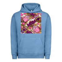 Pigment Pebble Blue mom coffee cups with leopard seamless pattern bbs Urban Hoodie - BundleAndBundleShop