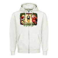 Oatmeal Heather christmas friends squad Zipper Hoodie - Bettercallsaul