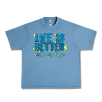 Pebble Blue life is better with my boys Urban Heavy Tee - MaliasSmallBusiness