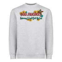 Heather Grey god fidence Heavyweight Sweatshirt - MaliasSmallBusiness