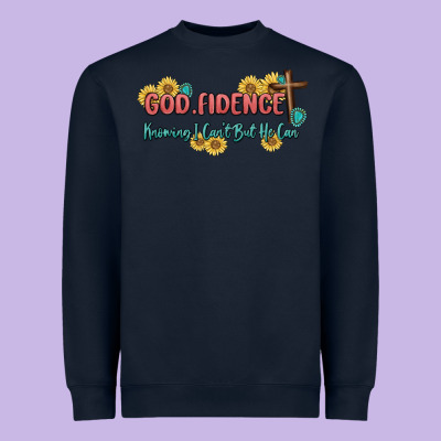 God Fidence Heavyweight Sweatshirt Designed By Maliassmallbusiness