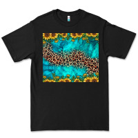 Black leopard turquoise sunflower Premium Tee - JahusDesignShop
