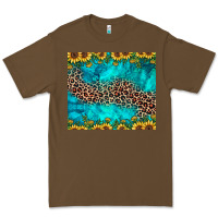 Cacao leopard turquoise sunflower Premium Tee - JahusDesignShop