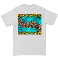 Dove Grey leopard turquoise sunflower Premium Tee - JahusDesignShop