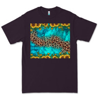 Plum leopard turquoise sunflower Premium Tee - JahusDesignShop