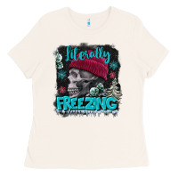 Bone literally freezing skull Ladies Tee - FaDigitalArtStudio