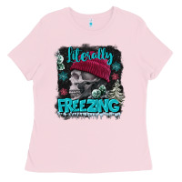 Bubblegum Pink literally freezing skull Ladies Tee - FaDigitalArtStudio