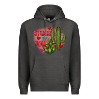 Charcoal Heather stuck on you cactus Premium Hoodie - JahusDesignShop