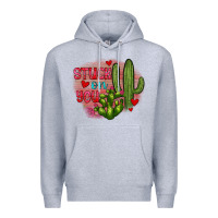 Heather Grey stuck on you cactus Premium Hoodie - JahusDesignShop
