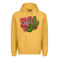 Mustard stuck on you cactus Premium Hoodie - JahusDesignShop