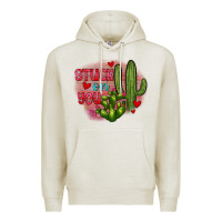 Oatmeal Heather stuck on you cactus Premium Hoodie - JahusDesignShop
