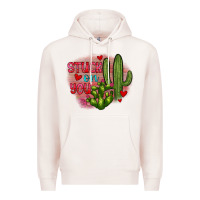 Pale Pink stuck on you cactus Premium Hoodie - JahusDesignShop