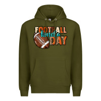 Army Green Football kinda day Premium Hoodie - HowdyJamesFarm