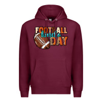 Burgundy Football kinda day Premium Hoodie - HowdyJamesFarm