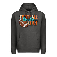 Charcoal Heather Football kinda day Premium Hoodie - HowdyJamesFarm