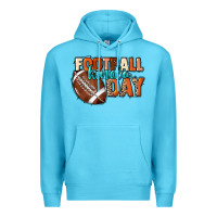 Ocean Blue Football kinda day Premium Hoodie - HowdyJamesFarm