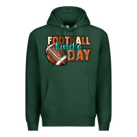 Sports Green Football kinda day Premium Hoodie - HowdyJamesFarm