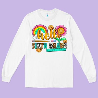 Hello Sixth Grade Long Sleeve Tee Designed By Nancycooperartshop