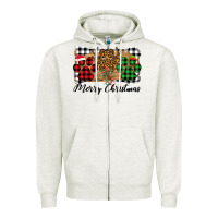 Oatmeal Heather merry christmas paws Zipper Hoodie - Bettercallsaul