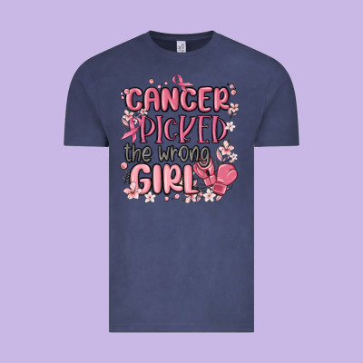 Cancer Picked The Wrong Girl Malia Vintage Tee Designed By Maliassmallbusiness