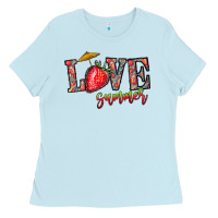 Baby Blue love summer Ladies Tee - CowhideDigitalArt