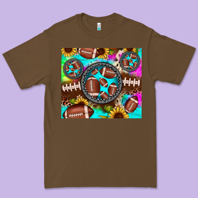 Football Tie Dye Gemstone Sunflower Premium Tee Designed By Jahusdesignshop