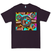 Plum football tie dye gemstone sunflower Premium Tee - JahusDesignShop