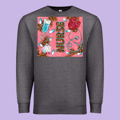 Pink Glitter Nurse Premium Sweatshirt Designed By Tumblerdesignbyshophia