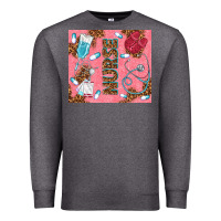 Charcoal Heather pink glitter nurse Premium Sweatshirt - TumblerDesignByShophia