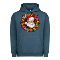 Pigment Midnight Navy santa claus with sunflower christmas bbs Urban Hoodie - BundleAndBundleShop