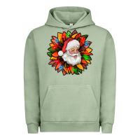 Pigment Oil Green santa claus with sunflower christmas bbs Urban Hoodie - BundleAndBundleShop