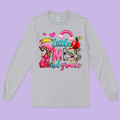 Little Miss Second Grade Long Sleeve Tee Designed By Nancycooperartshop
