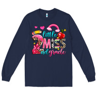 Navy little miss second grade Long Sleeve Tee - NancyCooperArtShop