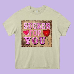 Valentine's Day Sucker For You Heavy Core Tee Designed By Barkaloodesign