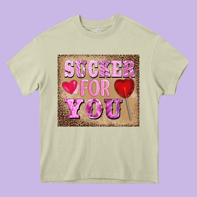Valentine's Day Sucker For You Heavy Core Tee Designed By Barkaloodesign