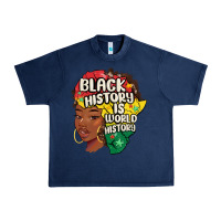 Navy black history is world history Urban Heavy Tee - MaliasSmallBusiness