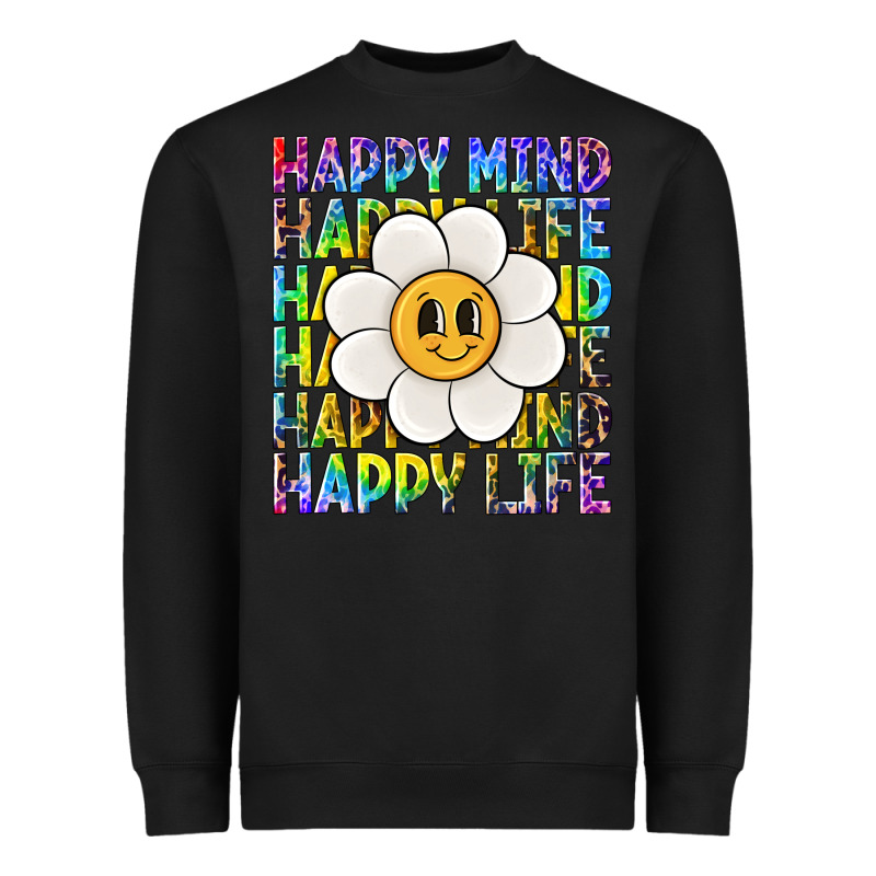 Happy Mind Happy Life Heavyweight Sweatshirt by NancyCooperArtShop | Teevron