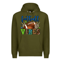 Army Green Football vibes green and blue Premium Hoodie - HowdyJamesFarm