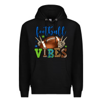 Black Football vibes green and blue Premium Hoodie - HowdyJamesFarm