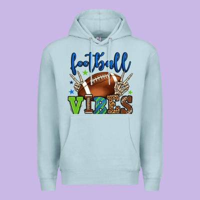Football Vibes Green And Blue Premium Hoodie Designed By Howdyjamesfarm