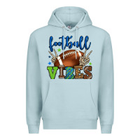 Blue Mist Football vibes green and blue Premium Hoodie - HowdyJamesFarm