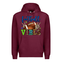 Burgundy Football vibes green and blue Premium Hoodie - HowdyJamesFarm