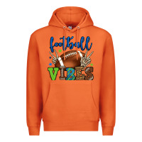 Carrot Football vibes green and blue Premium Hoodie - HowdyJamesFarm