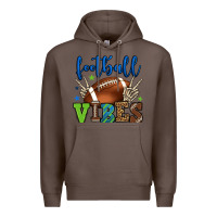 Coffee Football vibes green and blue Premium Hoodie - HowdyJamesFarm