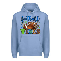 Colony Blue Football vibes green and blue Premium Hoodie - HowdyJamesFarm