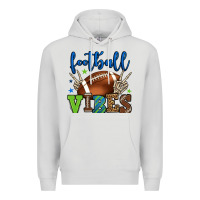 Dove Grey Football vibes green and blue Premium Hoodie - HowdyJamesFarm