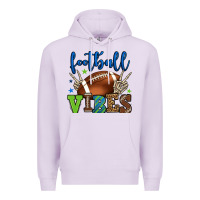 Lilac Football vibes green and blue Premium Hoodie - HowdyJamesFarm