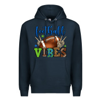 Navy Football vibes green and blue Premium Hoodie - HowdyJamesFarm