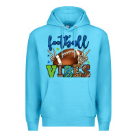 Ocean Blue Football vibes green and blue Premium Hoodie - HowdyJamesFarm